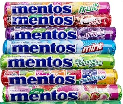 mystery rol snoep zoals mentos of pepermunt