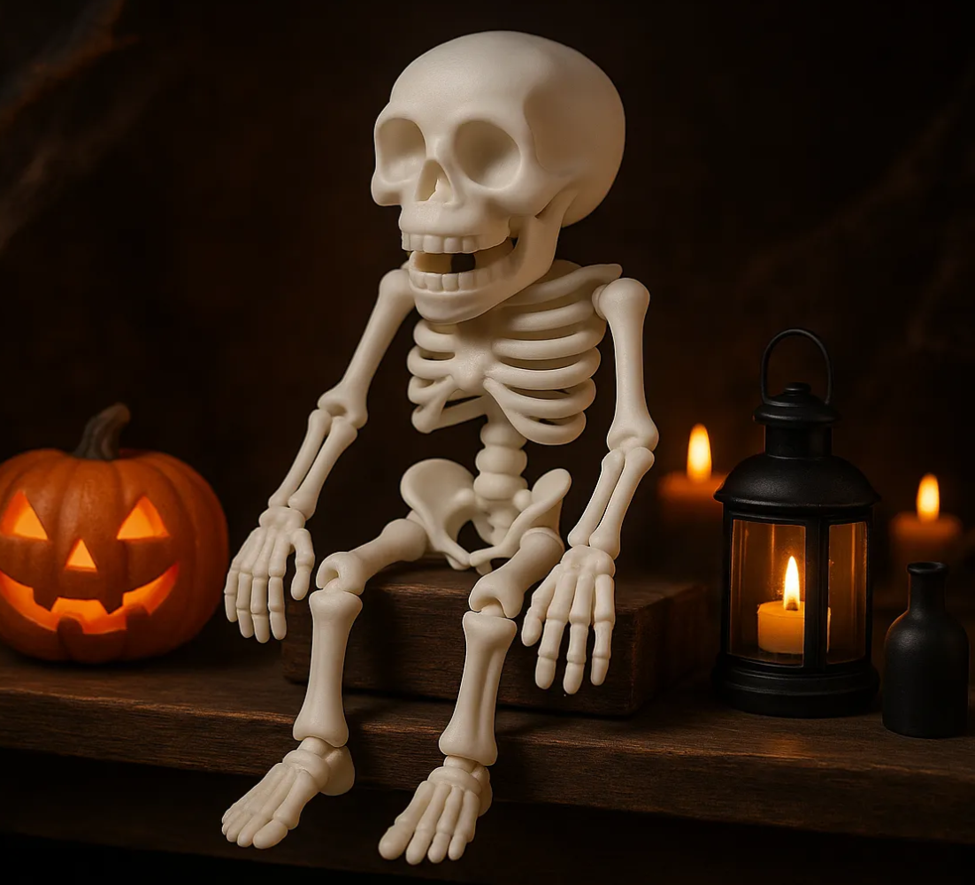 skelet als Halloween decoratie